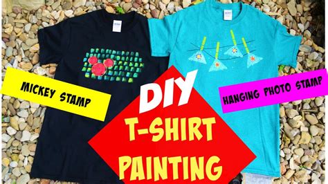 Diy T Shirt Painting At Home Tutorial Using Easy Stamping And