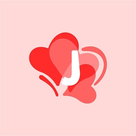 Premium Vector | Letter j heart logo icon design template elements