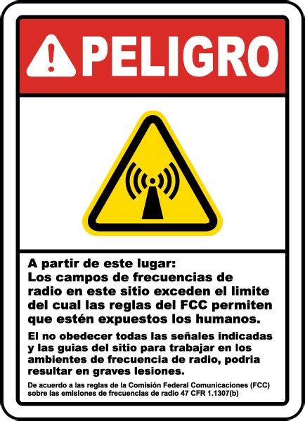 Spanish Danger Beyond This Point Rf Fields Sign H1569sp By