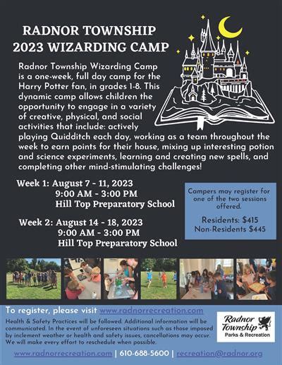 Radnor Township Parks And Recreation Radnor Summer Wizarding Camp 2023