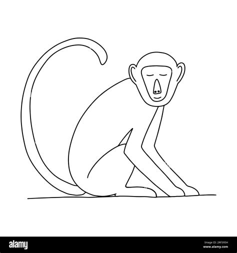 Cute Single Monkey Sitting Stock Vector Image And Art Alamy