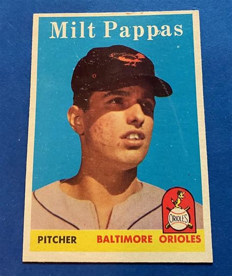 1958 Milt Pappas RC 457 High Baltimore Orioles Baseball Caard EX MT