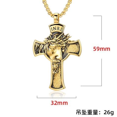 Jual Kalung Salib Pria Titanium Liontin Yesus Kristus Model Baru