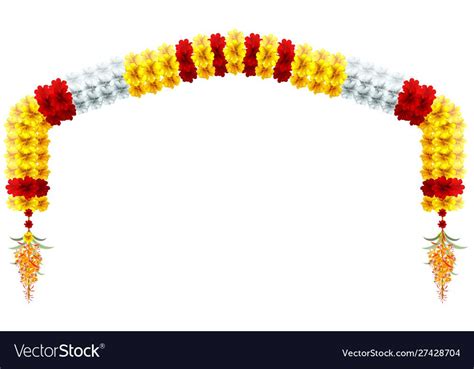 Traditional indian mala flower garland festive vector image on ...