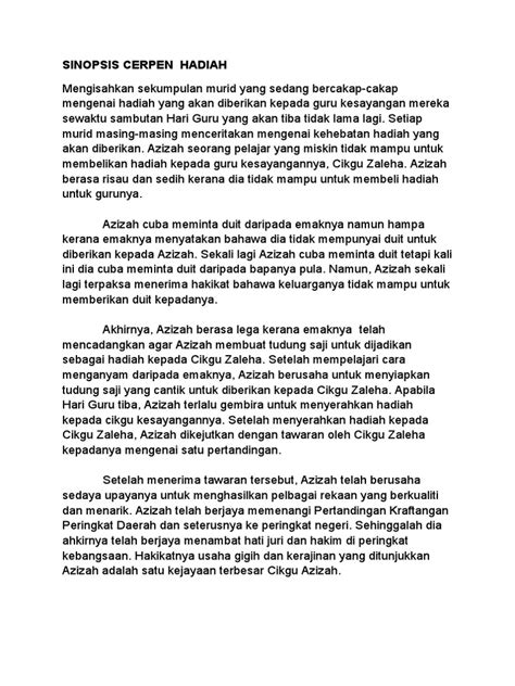 sinopsis cerpen hadiah