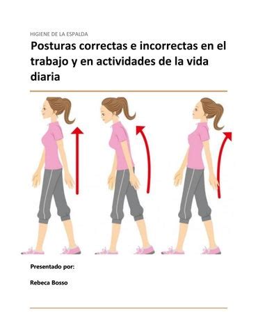 Posturas Correctas E Incorrectas En El Trabajo Y En Actividades De La