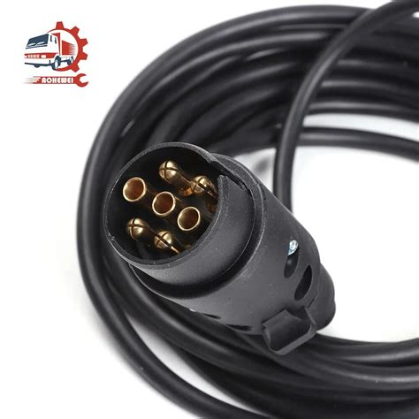 Aohewei 7 Pin Trailer Connectors 2x Truck Plug 6 Metre Extension Lead Cable Couplings Socket