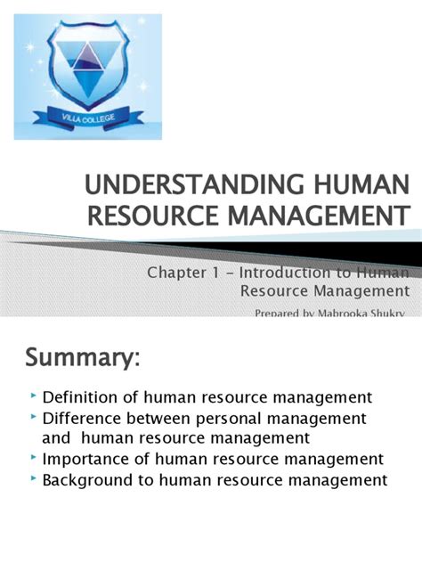 Chapter 1 Introduction To Human Resource Management Pdf Human