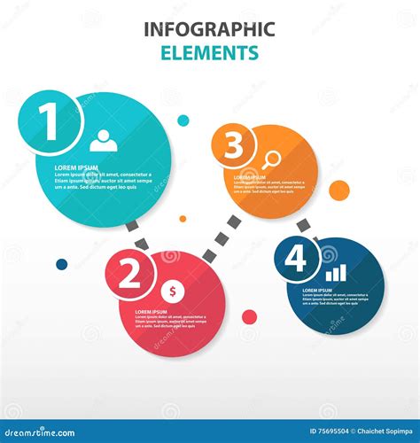 Abstract Circle Flow Chart Business Infographics Elements Presentation