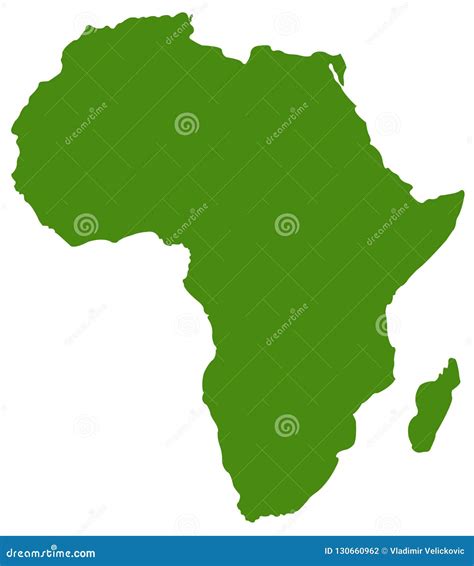 Continent Africa Map Stock Vector Illustration Of White