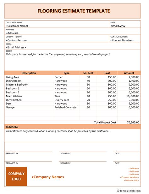 Hardwood Floor Estimate Sheet Flooring Ideas