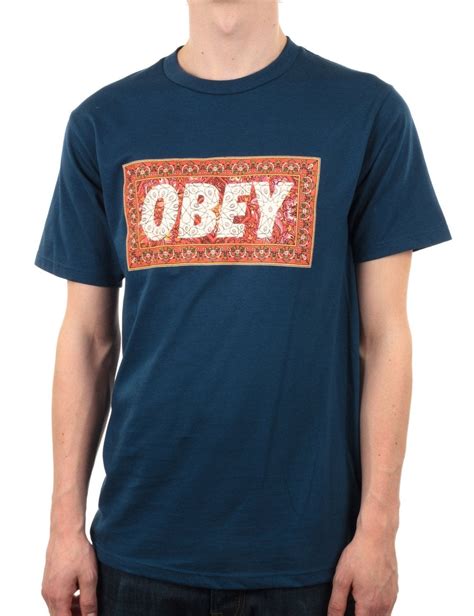 Obey Clothing Magic Carpet T Shirt Patrol Blue Clothing From Fat