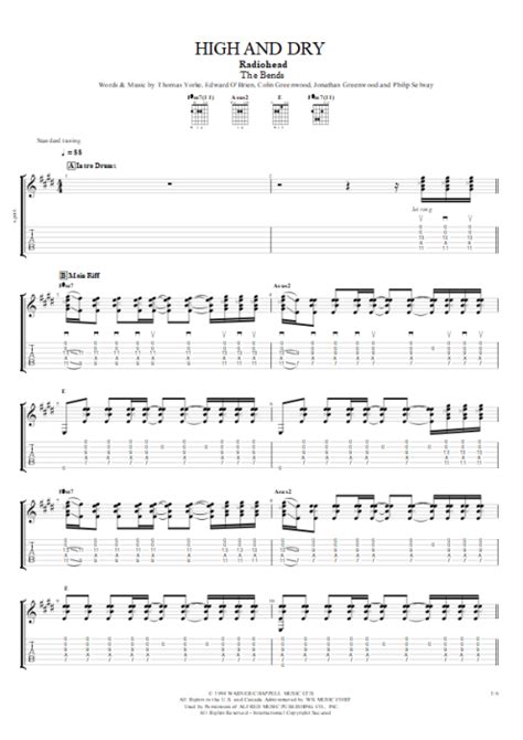 High And Dry Tab by Radiohead (Guitar Pro) - Guitars, Bass & Backing Track | mySongBook