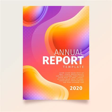 Free Vector Colorful Annual Report Template Concept