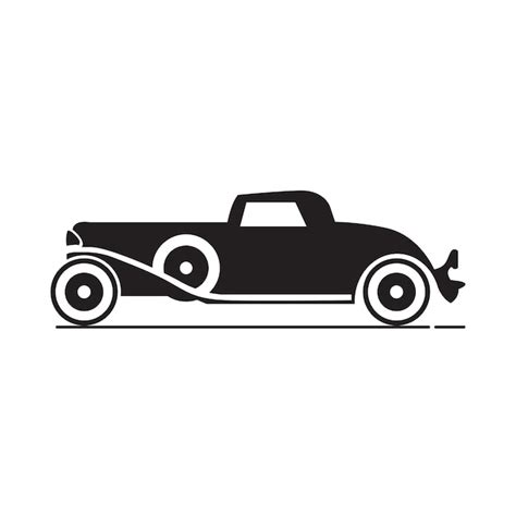 Premium Vector | Simple classic and vintage car silhouette