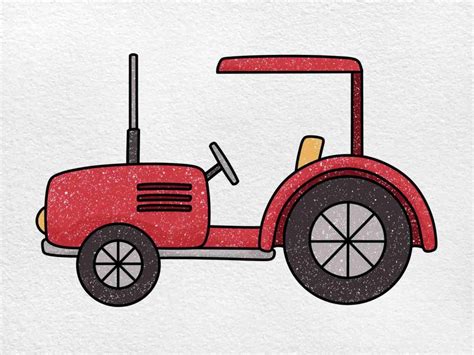 Tractor Drawing (easy) - HelloArtsy