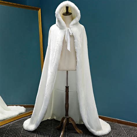 Winter Long Warm Wedding Capes White Wedding Cloak Floor Length Bride