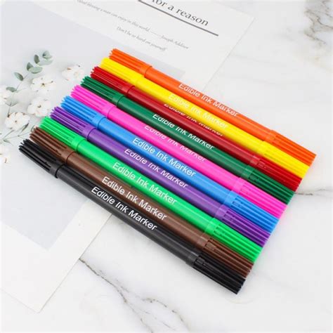 10 PCS SET EDIBLE PEN EDIBLE MARKER EDIBLE COLORED PEN | Lazada PH