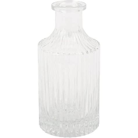 Vase Verre Strié Vintage 6 8X14 5Cm Transparent u4452 Cdiscount Maison