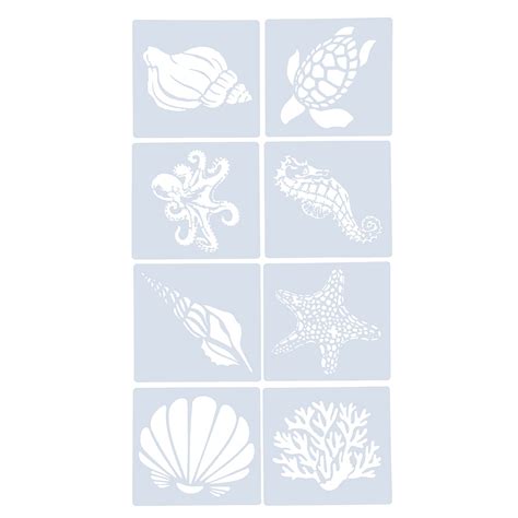 NUOLUX Drawing Painting Template Stencils Diy Ocean Sea Templates ...