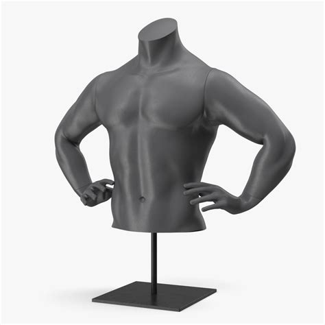 Black Man Sports Mannequin Torso 3D Model 49 3ds Blend C4d Fbx