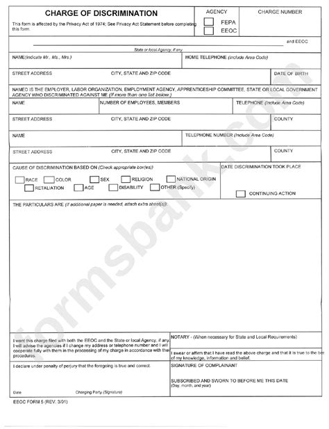 Printable Eeoc Form Printable Forms Free Online