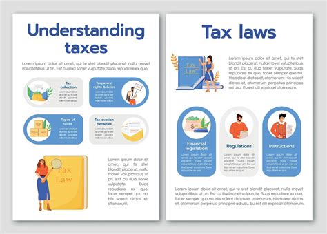 Understanding Taxes Flat Vector Brochure Template Tax Laws Flyer