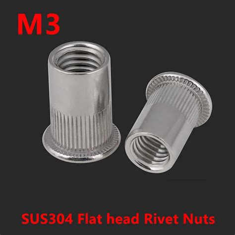 Pcs Thread M Rivet Nuts Stainless Steel Rivnut A Flat