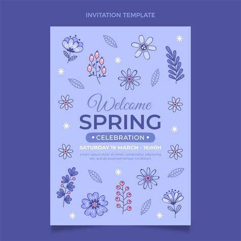 Free Vector | Hand drawn spring invitation template