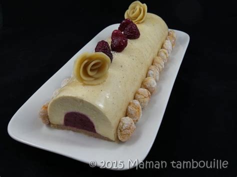 Bûche vanille insert roulé framboise Maman Tambouille