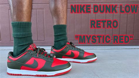 NIKE DUNK LOW RETRO MYSTIC RED REVIEW ON FEET THE COLORS FOR THESE