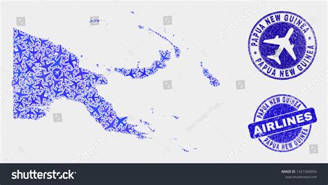 Airline Vector Papua New Guinea Map Stock Vector (Royalty Free ...