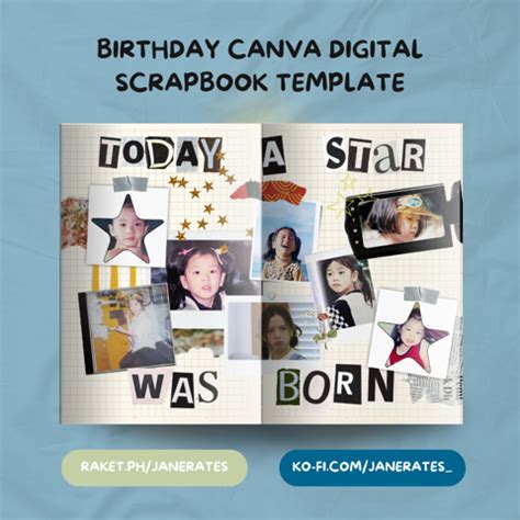 Birthday Canva Scrapbook Digital Template Ja S Ko Fi Shop Ko Fi