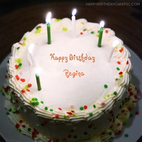 Birthday Cake With Candles For Regina