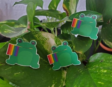 Cute Gay Froggy Stickers Frog LGBT Pride Flag Stickers Froggy Cute Gay Lgbt Pride Flags