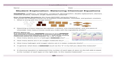 Balancing Chemical Equations Race Worksheet Answers Tessshebaylo