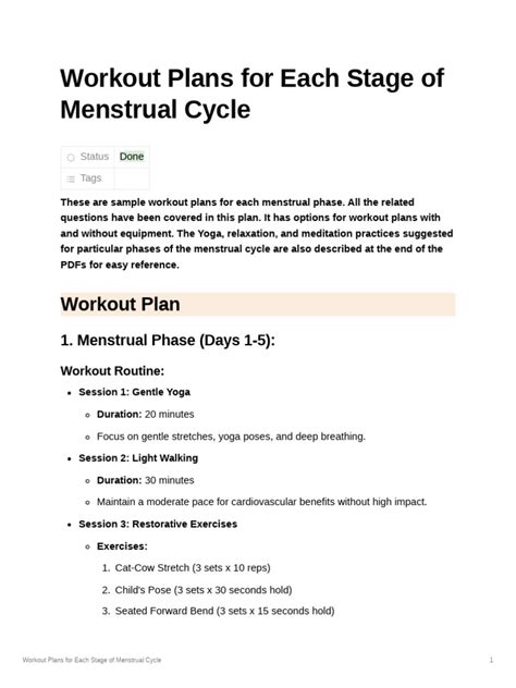 Workout Plans For Each Stage Of Menstrual Cycle Updated Pdf Pilates Physical Exercise