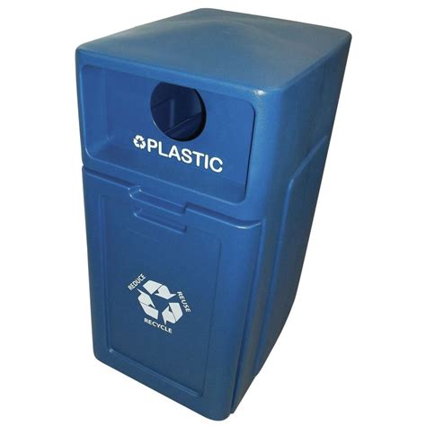 Hubert® 39 Gal Blue Plastic Pull Out Recycle Bin For Plastic 26l X