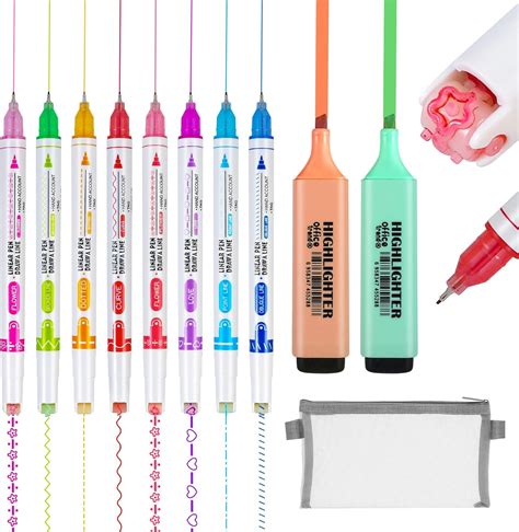 Pcs Curve Highlighter Pen Chisel Tip Marker Highlighter Pen Set