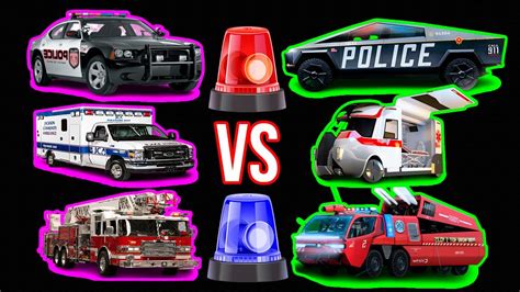 USA Vs Future Police Ambulance Fire Truck Siren Sound Variations In