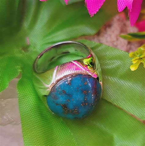 T Rkis Stein Silber Ring Natur T Rkis Feroza Stein Etsy De