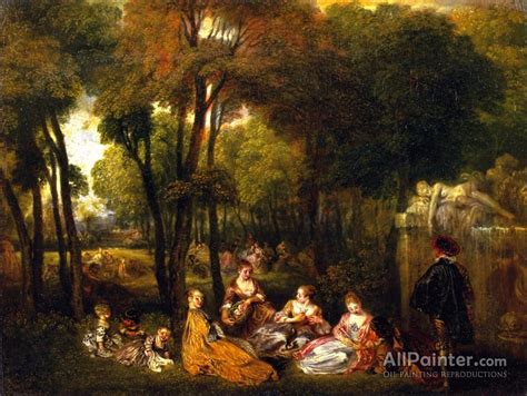 Jean-antoine Watteau The Champs-elysées Oil Painting Reproductions for ...