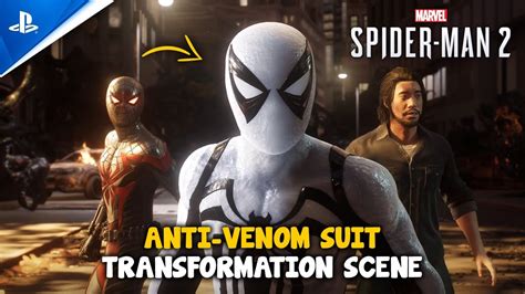 Anti Venom Suit Transformation Scene Marvels Spider Man 2 Ps5 Youtube