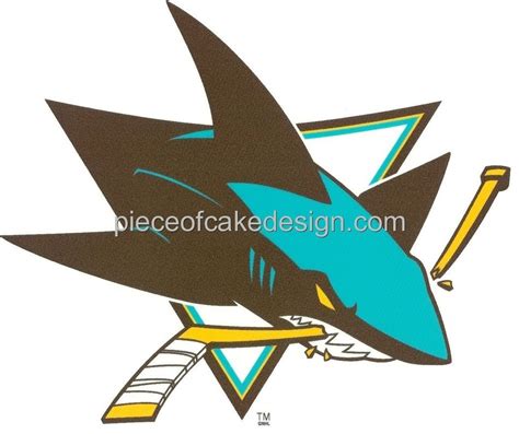 1 4 Sheet San Jose Sharks NHL Hockey Logo Edible Image Cake Cupcake