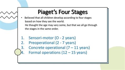 John Piagets Stages Of Cognitive Development Pptx Free Download