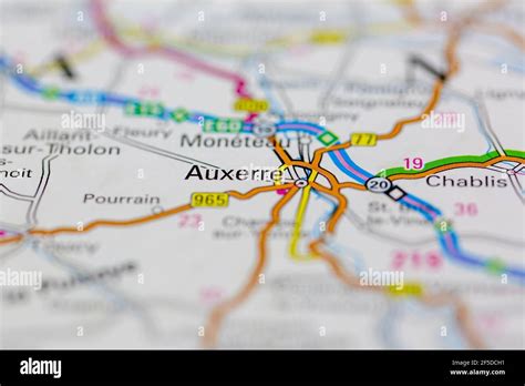 Auxerre and surrounding areas Shown on a Geography map or road map ...