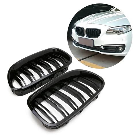 Rejilla De Ri N Doble Para Bmw Accesorio De Color Negro Con Acabado