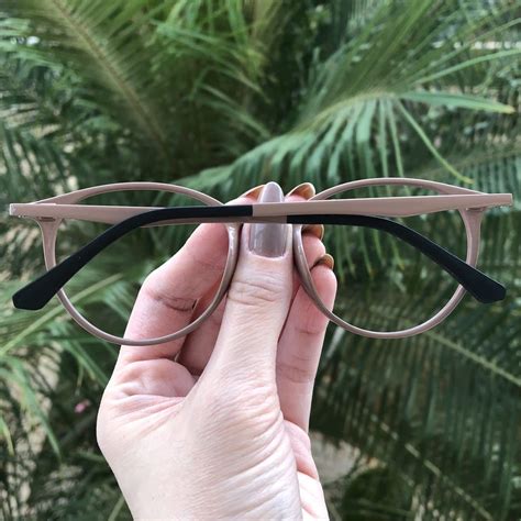 Óculos de Grau Redondo Nude Pamela Safine Óculos