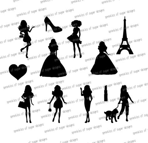 Items similar to Barbie Silhouettes // Barbie, Heart, Lipstick, shoe ...