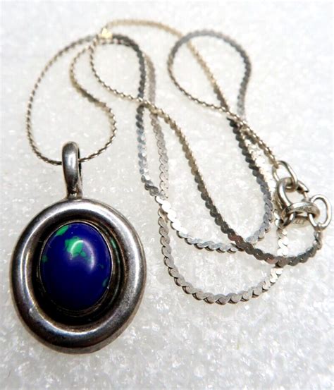 VINTAGE STUNNING SIGNED SJ STERLING SILVER NECKLACE Gem